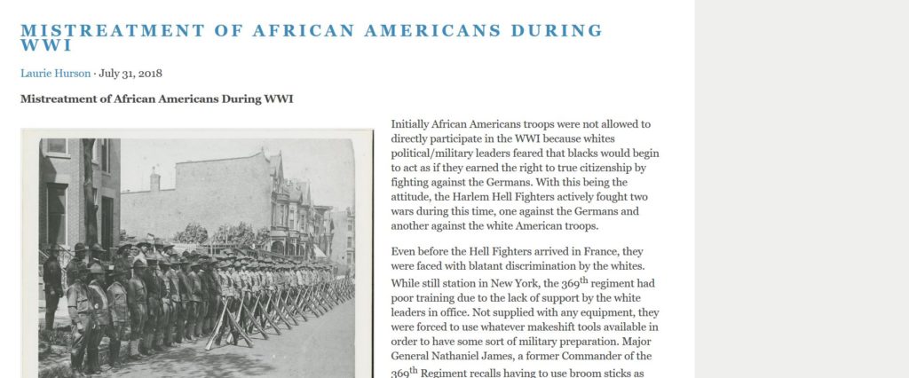 African-Americans and World War I by Nicholas Vidal